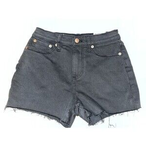 Victoria's Secret Pink Shorts Women’s Jrs Size 24 00 Black Denim Frayed Hem NWT